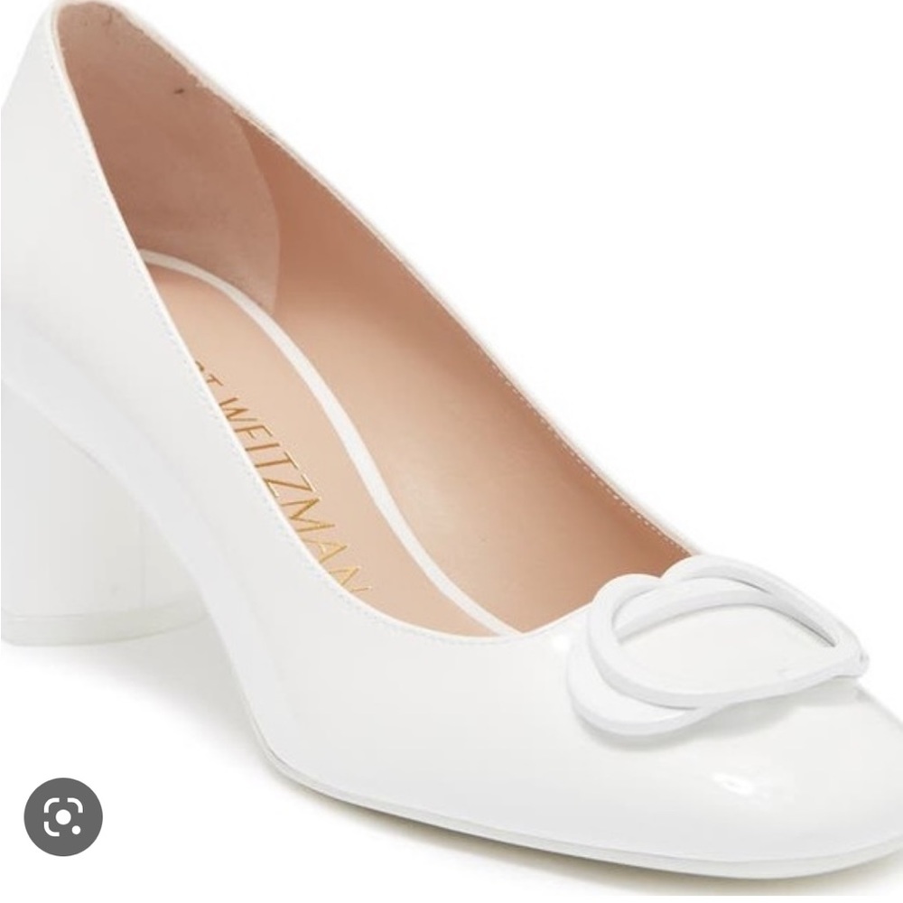 Anicia 60 Mid-heel Pump - White Patent *runs large*